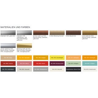 weitere Farben auf Anfrage (aufpreispflichtig)